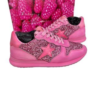 🎀 VINTAGE HAVANA HOT PINK Leather Splendid Sneakers With Embellishments  6.5 🎀